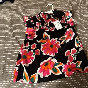 THML NWT black pink orange silky top - spring 2023